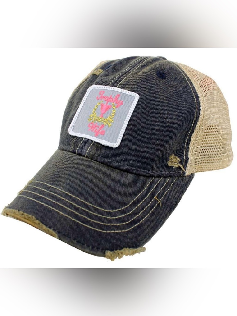 Judith March Trucker Hat Trophy Wife Distressed Patch Cap